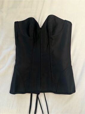 Black Strapless Corset Top with boning